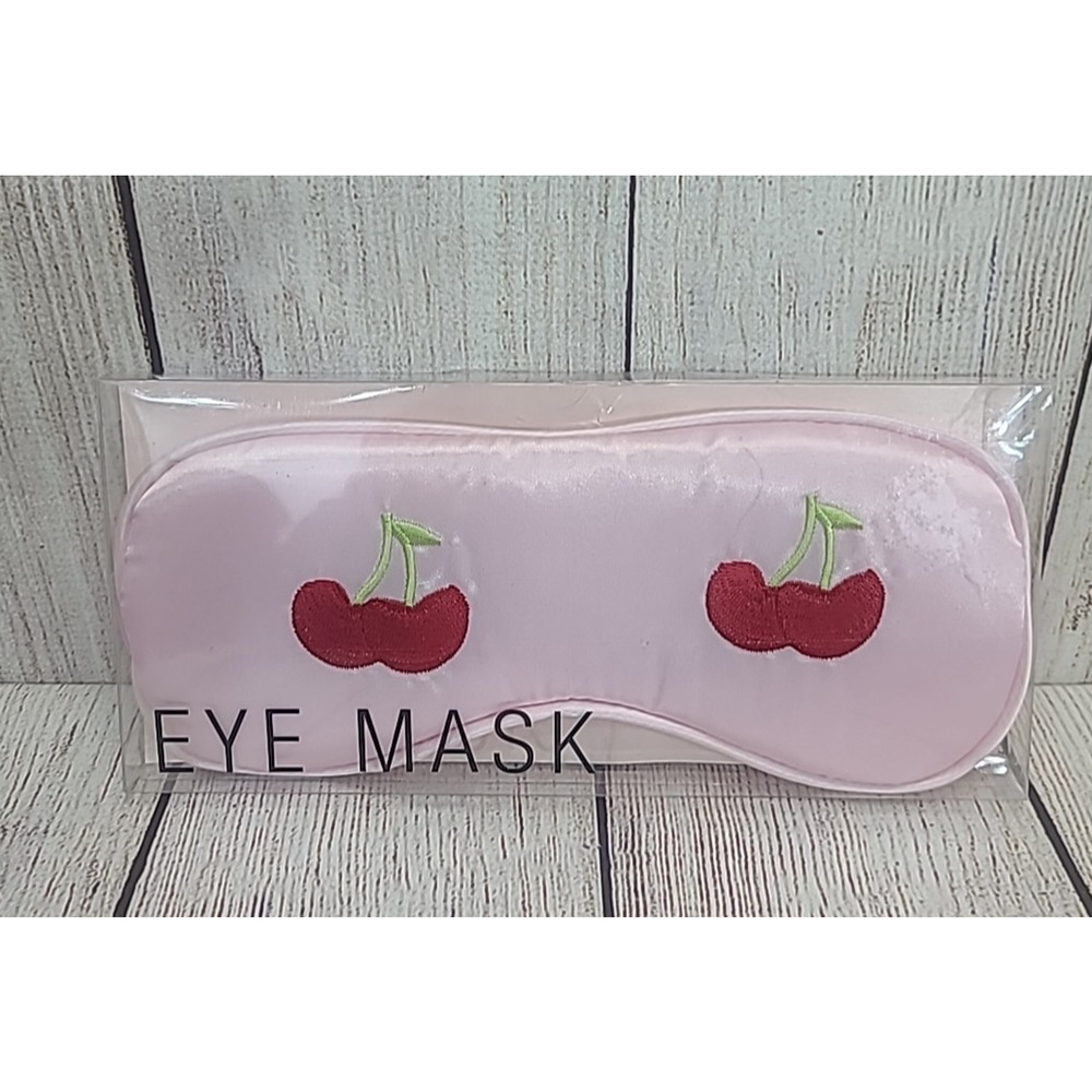 Forever 21 Cherry Eye Sleep Mask Pink Red Satin Gel Beads One Size New